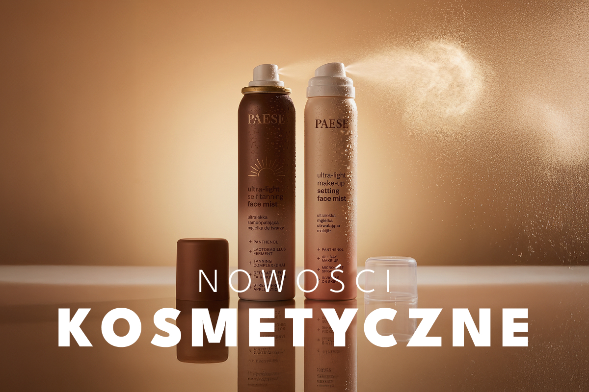 Mgiełka do twarzy x 3 – do SPF w sprayu Paese dołącza fixing spray i samoopalacz