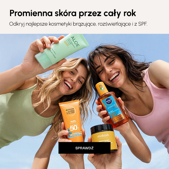 Promienna skóra przez cały rok Odkryj najlepsze kosmetyki brązujące, rozświetlające i z SPF. 