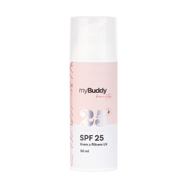 pielęgnacja skóry jesienią_myBuddy Krem z Kwasem Hialuronowym z Filtrem SPF25 UVA+UVB