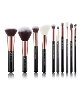 Jessup T156 Zestaw 10 Pędzli do Twarzy i Oczu Black/Rosegold