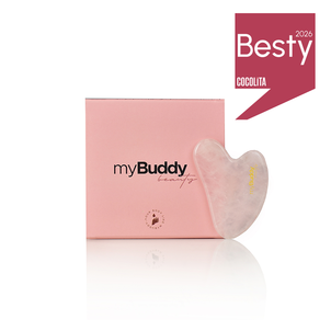 myBuddy Kamień Gua Sha do Masażu Twarzy Różowy Kwarc