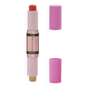 Makeup Revolution Blush & Highlight Stick Róż i Rozświetlacz w Sticku Coral Dew