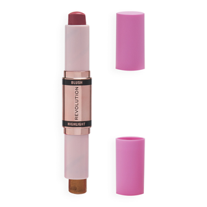 Makeup Revolution Blush & Highlight Stick Róż i Rozświetlacz w Sticku Flushing Pink