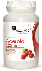 Aliness Acerola 125mg Suplement Diety 120 Kapsułek Naturalna Witamina C Aliness Acerola 125mg Suplement Diety 120 Kapsułek Naturalna Witamina C