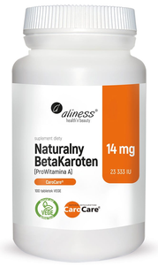 Aliness Naturalny BetaKaroten Suplement Diety 100 Kapsułek