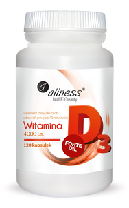 Aliness Suplement Diety Witamina D3 4000 j.m. Forte Oil 120 Kapsułek