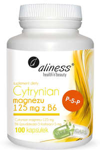 Aliness Cytrynian Magnezu 125mg z B6 Suplement Diety 100 Kapsułek