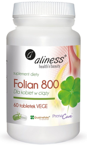 Aliness Folian 800 Dla Kobiet w Ciąży Suplement Diety 60 Kapsułek Vege
