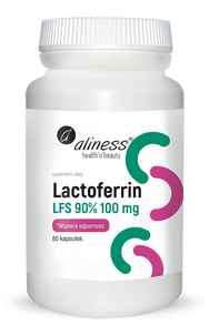 Aliness Lactoferrin LFS 90% 100mg Suplement Diety 60 Kapsułek Aliness Lactoferrin LFS 90% 100mg Suplement Diety 60 Kapsułek