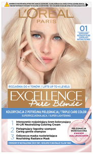 Loreal Excellence Pure Blonde Krem Koloryzujący 01 Ultra-Jasny Naturalny Blond