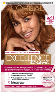 Loreal Excellence Creme Krem Koloryzujący 6.41 Jasny Bursztynowy Brąz Loreal Excellence Creme Krem Koloryzujący 6.41 Jasny Bursztynowy Brąz