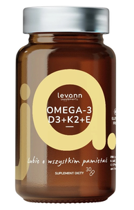 Levann Omega 3 D3+K2+E Suplement Diety 30 Kapsułek