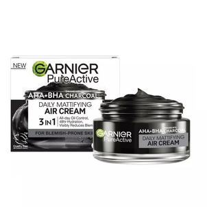 Garnier Pure Active AHA + BHA + Węgiel Lekki Krem Matujący 50ml Garnier Pure Active AHA + BHA + Węgiel Lekki Krem Matujący 50ml