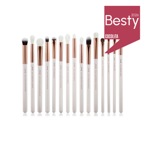 Jessup Zestaw 15 Pędzli do Oczu T217 White/Rose Gold Jessup Zestaw 15 Pędzli do Oczu T217 White/Rose Gold