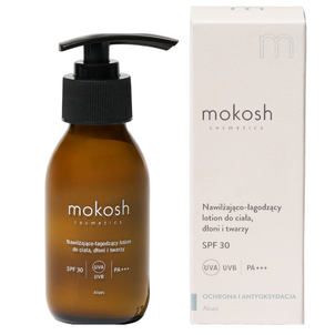 Mokosh Nawilżająco-Łagodzący Lotion do Ciała Dłoni i Twarzy z SPF30 90ml Mokosh Nawilżająco-Łagodzący Lotion do Ciała Dłoni i Twarzy z SPF30 90ml