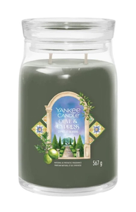 Yankee Candle Signature Świeca w Dużym Słoiku z Dwoma Knotami Olive & Cypress