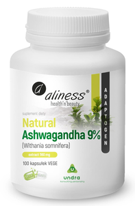 Aliness Natural Ashwagandha 9% Suplement Diety 100 Kapsułek Aliness Natural Ashwagandha 9% Suplement Diety 100 Kapsułek