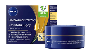 NIVEA Przeciwzmarszczkowy Rewitalizujący Krem na Noc 55+ 50ml