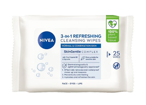 NIVEA 3w1 Odświeżające Chusteczki Oczyszczające 25 Sztuk