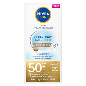 NIVEA Sun Ultra Light Daily Fluid SPF50+ Medium Tinted 40ml NIVEA Sun Ultra Light Daily Fluid SPF50+ Medium Tinted 40ml