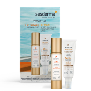Sesderma Zestaw Repaskin Silk Touch Color + C-Vit Radiance