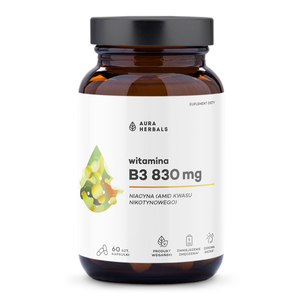 Aura Herbals Witamina B3 830mg Suplement Diety 60 Kapsułek