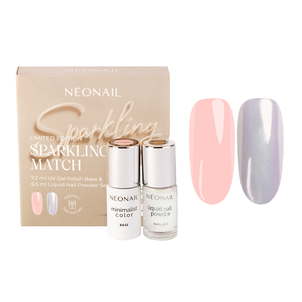 Neonail Zestaw Baza Hybrydowa i Pyłek w Płynie Sparkling Match Neonail Zestaw Baza Hybrydowa i Pyłek w Płynie Sparkling Match