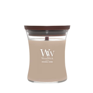 WoodWick Świeca Średnia Patchouli Crème