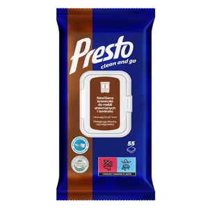 Presto Clean and Go Nawilżane Ściereczki do Mebli Drewnianych i Laminatu 55 Sztuk