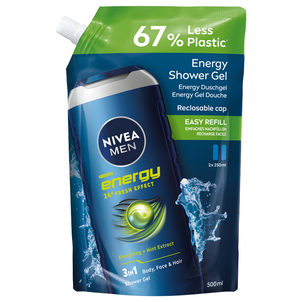 NIVEA Men Energy Żel pod Prysznic 3w1 Opakowanie Uzupełniające Refill 500ml