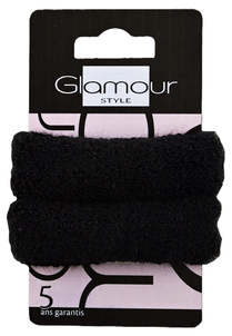 Glamour Gumki Frotki do Włosów Czarne 2 Sztuki