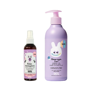 Zestaw Yope Łatwe Mycie 2w1 Szampon i Żel do Mycia Ciała dla Dzieci 400ml + Yope Spray dla Dzieci Łatwe Rozczesywanie 150ml Zestaw Yope Łatwe Mycie 2w1 Szampon i Żel do Mycia Ciała dla Dzieci 400ml + Yope Spray dla Dzieci Łatwe Rozczesywanie 150ml