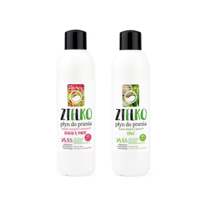 Zestaw ZIELKO Płyn do Prania Tkanin Białych i Jasnych 1L + ZIELKO Płyn do Prania Tkanin Czarnych i Ciemnych 1L Zestaw ZIELKO Płyn do Prania Tkanin Białych i Jasnych 1L + ZIELKO Płyn do Prania Tkanin Czarnych i Ciemnych 1L