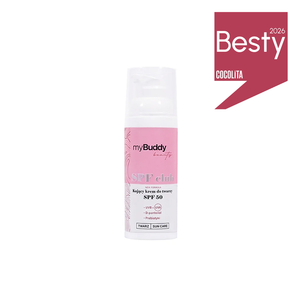 myBuddy SPF club Kojący krem SPF50 do Twarzy i pod Oczy UVA+UVB 50ml myBuddy SPF club Kojący krem SPF50 do Twarzy i pod Oczy UVA+UVB 50ml