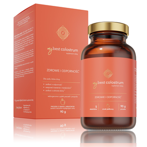 MyBestPharm MyBest Colostrum Suplement Diety w Proszku o Smaku Jabłkowym 90g Krótka Data Ważności 31.08.2026r