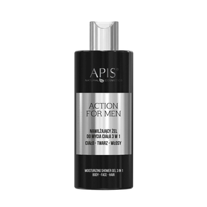 APIS Action For Men Nawilżający Żel do Mycia Ciała 3w1 500ml