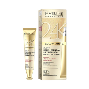 Eveline 24K Gold Vitamin C Złoty Krem + Esencja Liftingująca pod Oczy i na Powieki 15ml Eveline 24K Gold Vitamin C Złoty Krem + Esencja Liftingująca pod Oczy i na Powieki 15ml