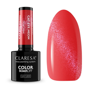 Claresa Lakier Hybrydowy Cat Eye Neon Light Pink