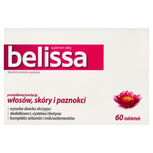 Belissa Suplement Diety Wspierający Prawidłową Kondycję Włosów Skóry i Paznokci 60 Tabletek