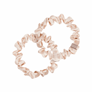 Cat & Cat Komplet Dwóch Jedwabnych Gumek do Włosów Slim Beige