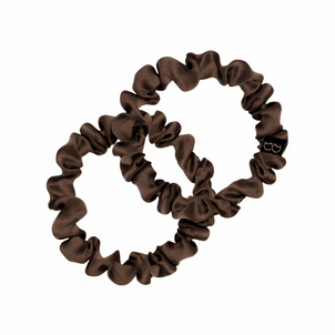 Cat & Cat Komplet Dwóch Jedwabnych Gumek do Włosów Slim Chocolate