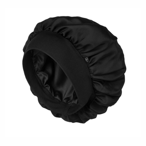 Cat & Cat Jedwabny Czepek do Spania Black