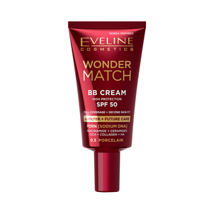 Eveline Wonder Match Krem BB z Filtrem SPF50 0.5 Porcelain Eveline Wonder Match Krem BB z Filtrem SPF50 0.5 Porcelain
