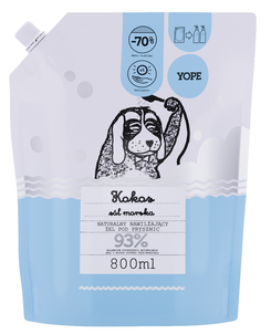 YOPE Naturalny Żel pod Prysznic Kokos i Sól Morska Uzupełnienie 800ml YOPE Naturalny Żel pod Prysznic Kokos i Sól Morska Uzupełnienie 800ml