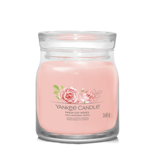 Yankee Candle Signature Świeca w Średnim Słoiku z Dwoma Knotami Fresh Cut Roses