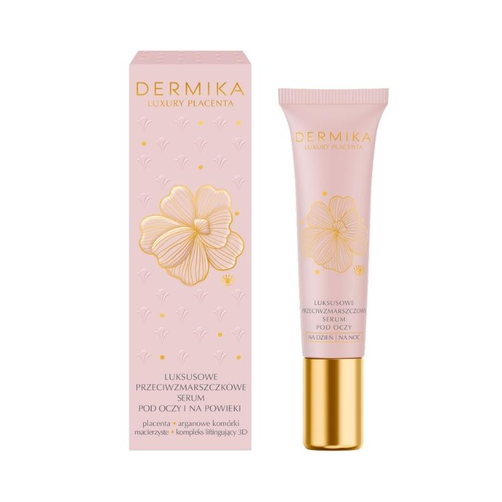 DERMIKA LUXURY PLACENTA przeciwzmarszczkowe serum pod oczy na dzień i na noc 15ml