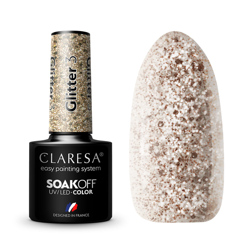 Claresa Lakier Hybrydowy Glitter 3