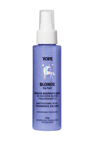 YOPE Blonde My Hair Ametystowa Mika Mgiełka Rozświetlająca do Włosów Blond i Rozjaśnianych 100ml