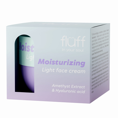 Fluff Nawilżający Krem do Twarzy z Ekstraktem z Ametystu i Kwasem Hialuronowym 50ml