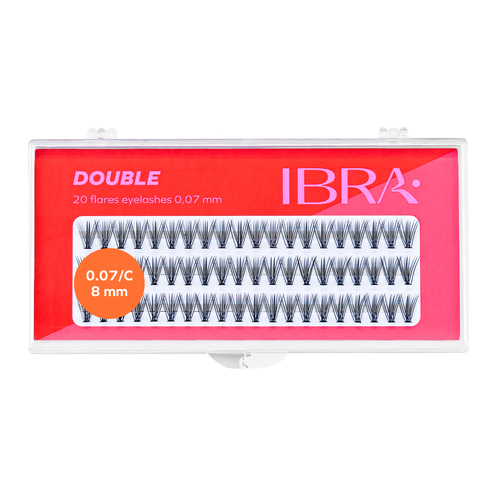 IBRA Makeup Zestaw Kępek Rzęs Double Knot-Free C-8mm